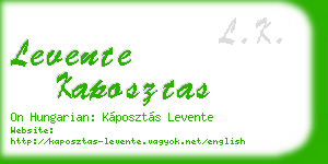 levente kaposztas business card