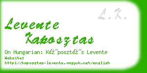 levente kaposztas business card